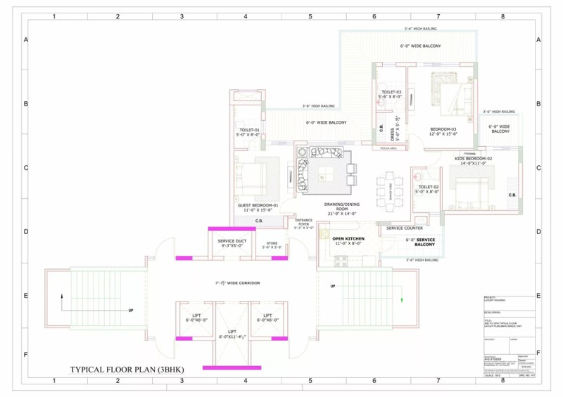 3 BHK Floor Plan